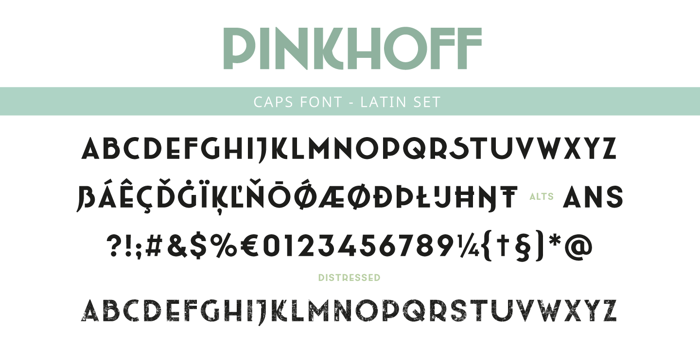 Beispiel einer Pinkhoff Caps Bold-Schriftart